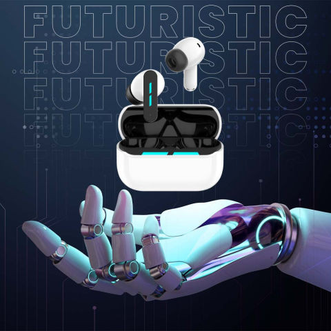 Futuristic earbuds — product creative