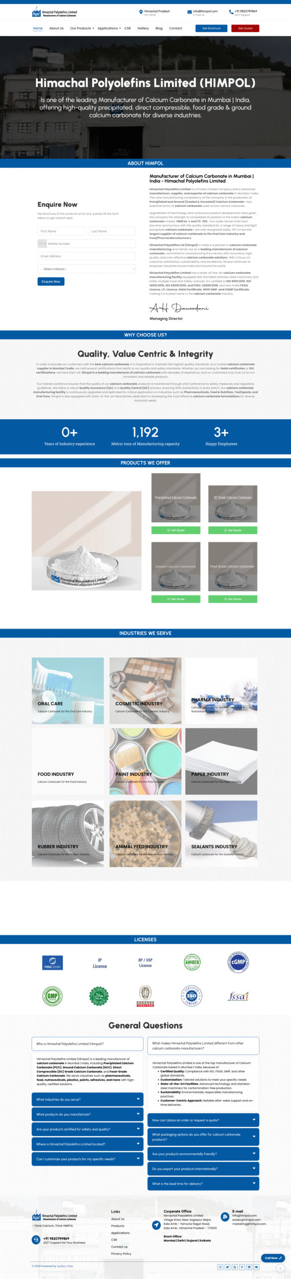 Himachal Polyolefins (HIMPOL) website by Spidery Web