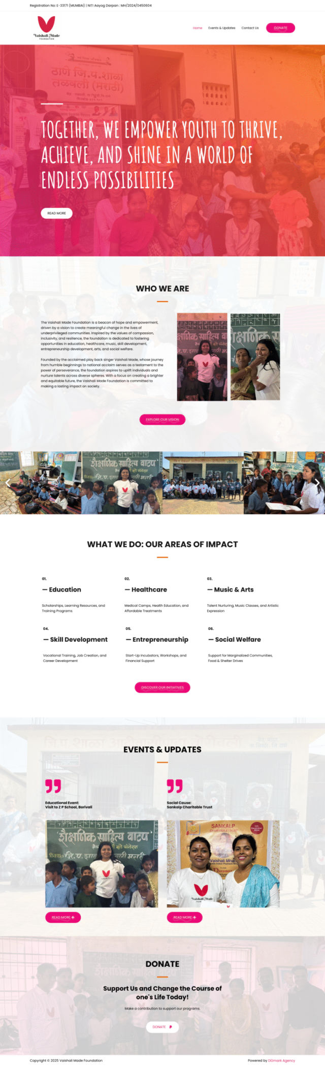 Vaishali Made Foundation website by Spidery Web