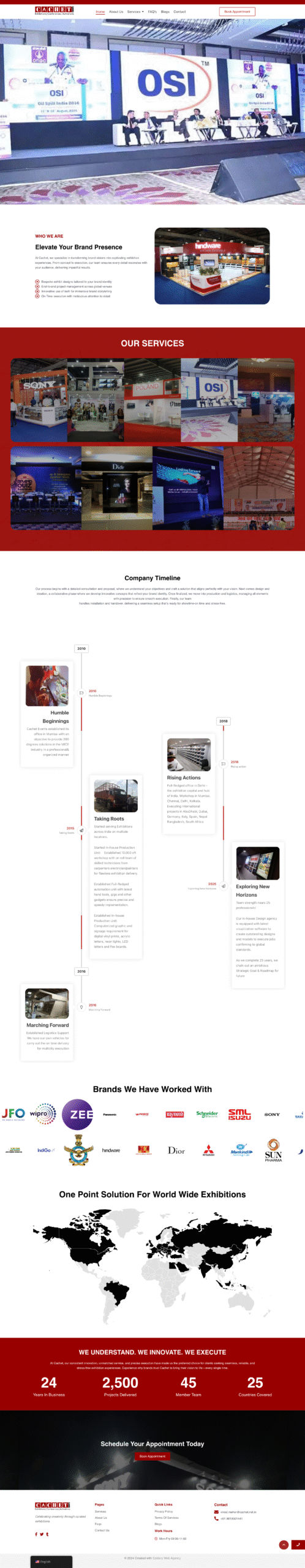 Cachet Events & Design website by Spidery Web
