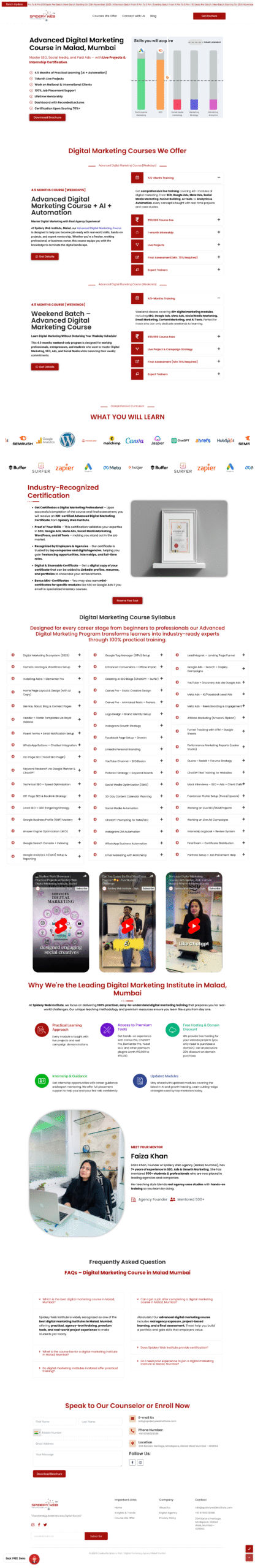 Spidery Web Institute website by Spidery Web
