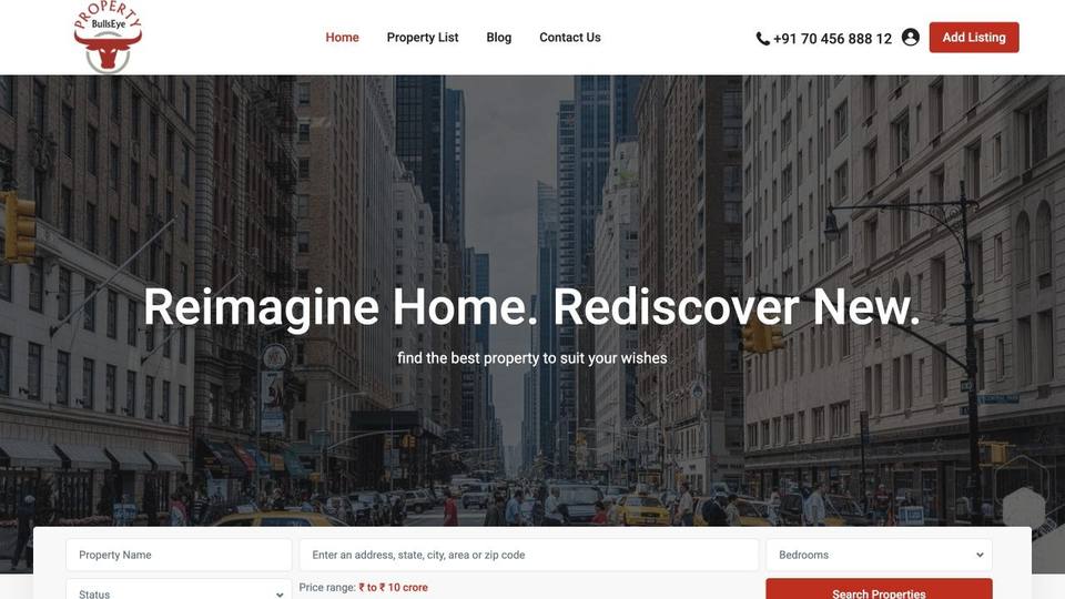 Property Bullseye — Real estate listings website (Website), real estate digital marketing agency in mumbai proof by Spidery Web
